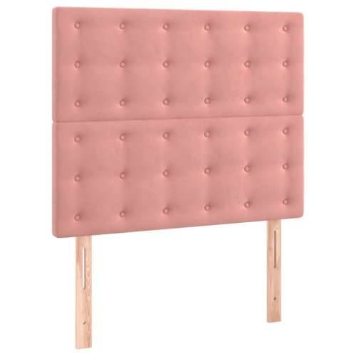 Box spring krevet s madracem ružičasti 80 x 200 cm baršunasti - Ružičasta 80 x 200 cm gumbi Cijena
