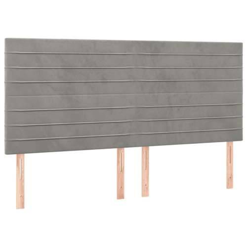 Krevet s oprugama i madracem svjetlosivi 160x200 cm baršunasti - Svjetlosiva 160 x 200 cm vodoravne pruge Cijena