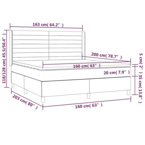 Krevet s oprugama i madracem svjetlosivi 160x200 cm baršunasti - Svjetlosiva 160 x 200 cm vodoravne pruge Cijena