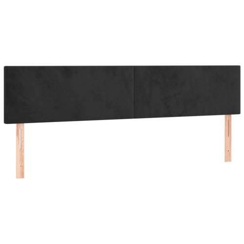 Krevet s oprugama i madracem crni 200x200 cm baršunasti - Crna 200 x 200 cm Gladak dizajn Cijena