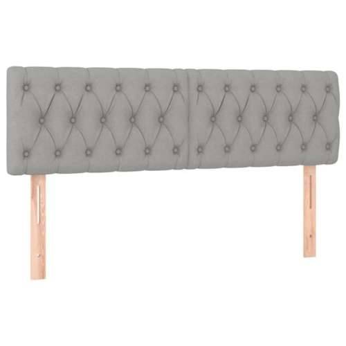 Krevet box spring s madracem svjetlosiva 160x200 cm tkanina - Svjetlosiva 160 x 200 cm Dizajn s gumbima Cijena