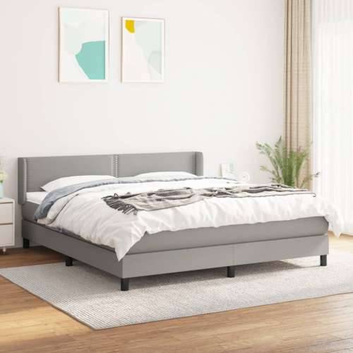 Krevet box spring s madracem svjetlosiva 160x200 cm tkanina Svjetlosiva 160 x 200 cm Obično s čavlima Cijena