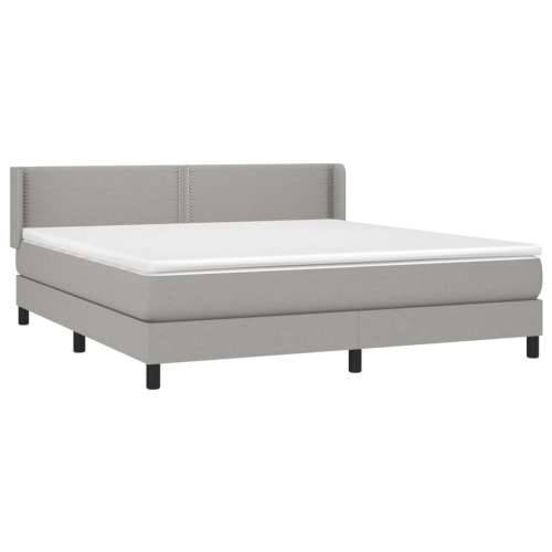 Krevet box spring s madracem svjetlosiva 160x200 cm tkanina Svjetlosiva 160 x 200 cm Obično s čavlima Cijena