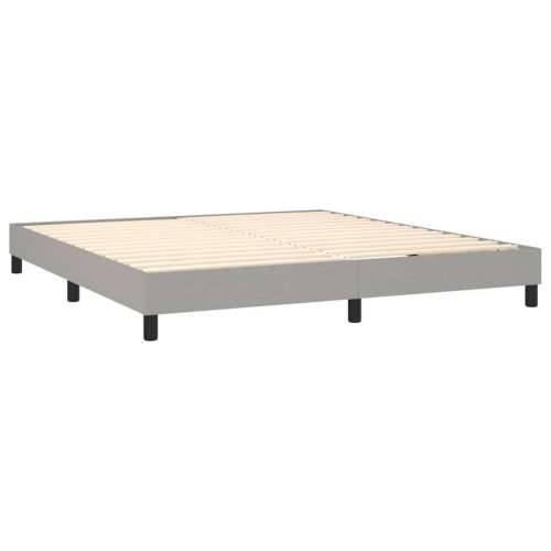 Krevet box spring s madracem svjetlosiva 160x200 cm tkanina - Svjetlosiva 160 x 200 cm Dizajn s gumbima Cijena
