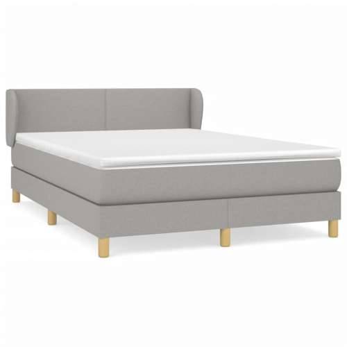 Krevet box spring s madracem svjetlosivi 140x200 cm od tkanine - Svjetlosiva 140 x 200 cm Gladak dizajn Cijena