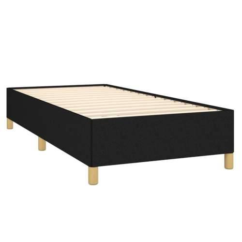 Krevet s oprugama i madracem crni 100 x 200 cm od tkanine - Crna 100 x 200 cm Obično s čavlima Cijena