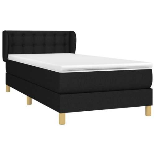 Krevet s oprugama i madracem crni 100 x 200 cm od tkanine - Crna 100 x 200 cm gumbi Cijena