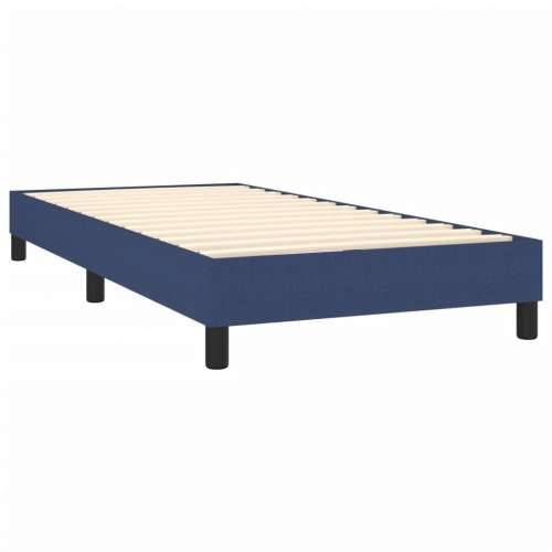 Krevet s oprugama i madracem plavi 100 x 200 cm od tkanine Plava 100 x 200 cm gumbi Cijena