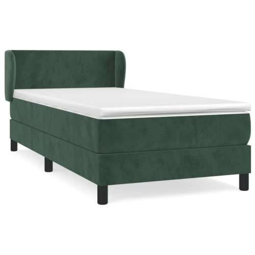 Box spring krevet s madracem tamnozeleni 100x200 cm baršunasti - Tamnozelena 100 x 200 cm Gladak dizajn Cijena