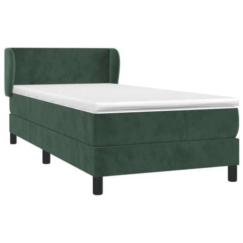 Box spring krevet s madracem tamnozeleni 100x200 cm baršunasti - Tamnozelena 100 x 200 cm Gladak dizajn Cijena