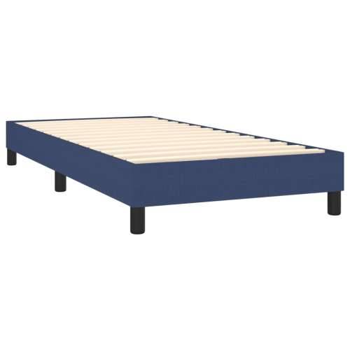 Krevet s oprugama i madracem plavi 100 x 200 cm od tkanine Plava 100 x 200 cm Obično s čavlima Cijena
