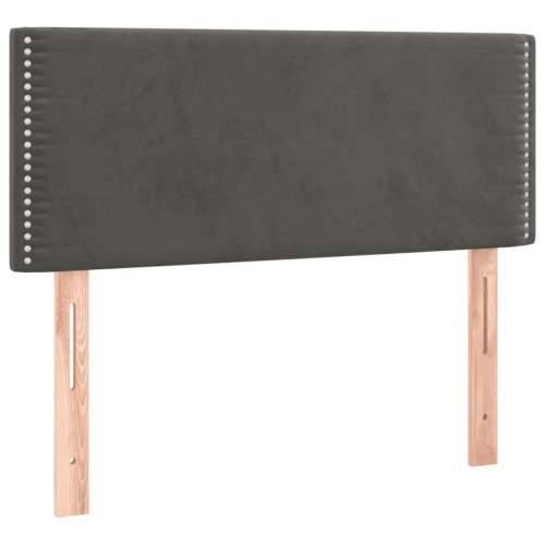 Box spring krevet s madracem tamnosivi 90x200 cm baršunasti - Tamno siva 90 x 200 cm Obično s čavlima Cijena