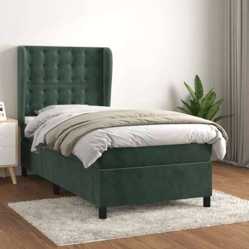 Box spring krevet s madracem tamnozeleni 80 x 200 cm baršunasti - Tamnozelena 80 x 200 cm gumbi Cijena