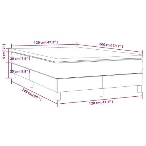 Krevet s oprugama i madracem tamnosivi 120 x 200 cm od tkanine - Tamno siva 120 x 200 cm 25 cm Cijena