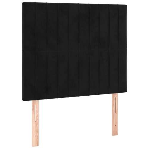 Box spring krevet s madracem crni 90x200 cm baršunasti - Crna 90 x 200 cm Okomite pruge Cijena