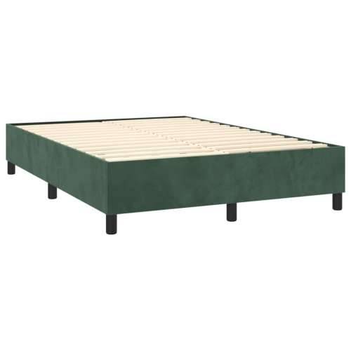 Krevet s oprugama i madracem tamnozeleni 140x190 cm baršunasti - Tamnozelena 140 x 190 cm Blok s kvadratima Cijena
