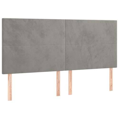 Krevet s oprugama i madracem svjetlosivi 180x200 cm baršunasti - Svjetlosiva 180 x 200 cm Gladak dizajn Cijena
