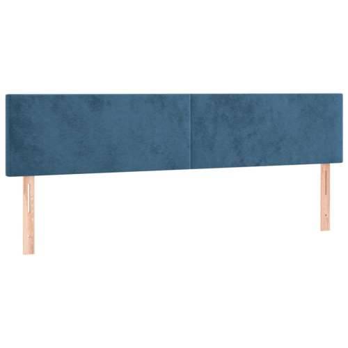 Krevet s oprugama i madracem tamnoplavi 200x200 cm baršunasti - Tamno plava 200 x 200 cm Gladak dizajn Cijena