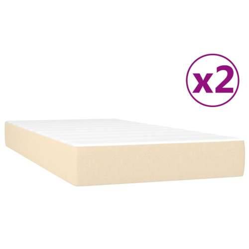 Krevet s oprugama i madracem krem 200 x 200 cm od tkanine - Krema 200 x 200 cm 25 cm Cijena