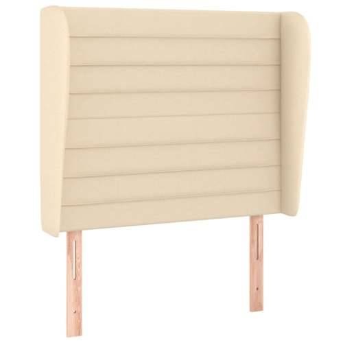 Krevet s oprugama i madracem krem 90 x 200 cm od tkanine - Krema 90 x 200 cm vodoravne pruge Cijena