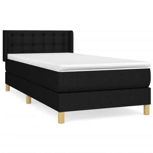 Krevet s oprugama i madracem crni 100 x 200 cm od tkanine - Crna 100 x 200 cm gumbi Cijena