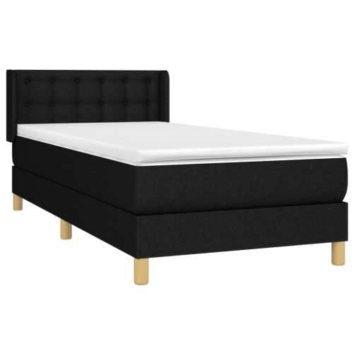 Krevet s oprugama i madracem crni 100 x 200 cm od tkanine - Crna 100 x 200 cm gumbi Cijena