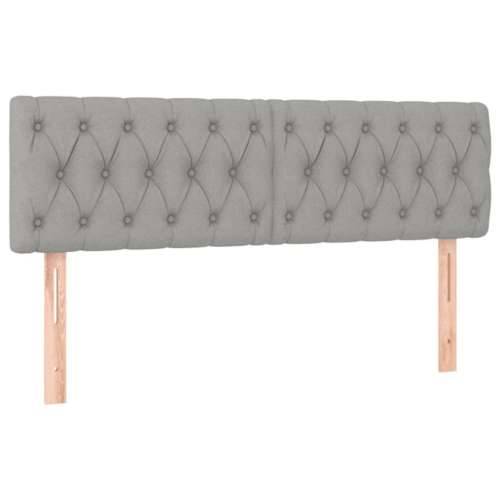 Krevet box spring s madracem svjetlosivi 140x200 cm od tkanine - Svjetlosiva 140 x 200 cm Dizajn s gumbima Cijena