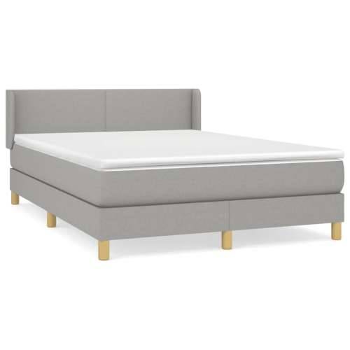 Krevet box spring s madracem svjetlosivi 140x200 cm od tkanine - Svjetlosiva 140 x 200 cm Gladak dizajn Cijena