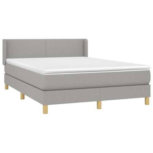 Krevet box spring s madracem svjetlosivi 140x200 cm od tkanine - Svjetlosiva 140 x 200 cm Gladak dizajn Cijena