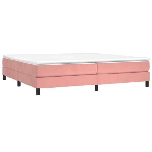 Krevet s oprugama i madracem ružičasti 200x200 cm baršunasti Cijena