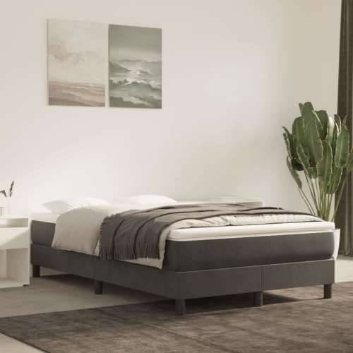 Box spring krevet s madracem tamnosivi 120 x 200 cm baršunasti
