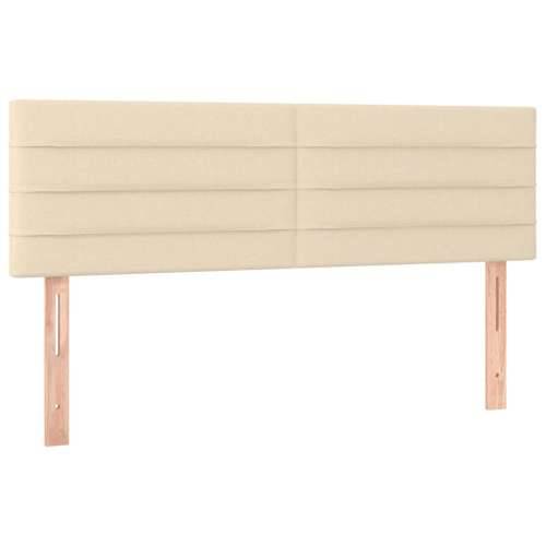 Krevet s oprugama i madracem krem 140 x 190 cm od tkanine - Krema 140 x 190 cm vodoravne pruge Cijena