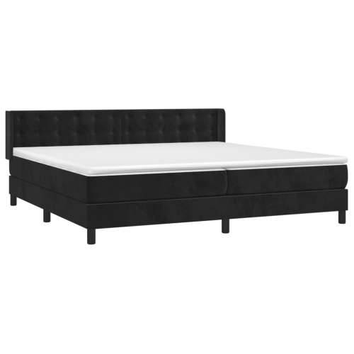 Krevet s oprugama i madracem crni 200x200 cm baršunasti - Crna 200 x 200 cm gumbi Cijena