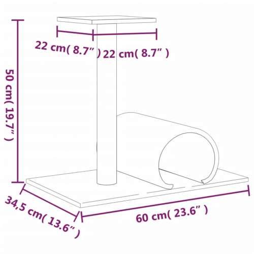 Grebalica za mačke s tunelom svjetlosiva 60 x 34,5 x 50 cm - Svjetlosiva Cijena