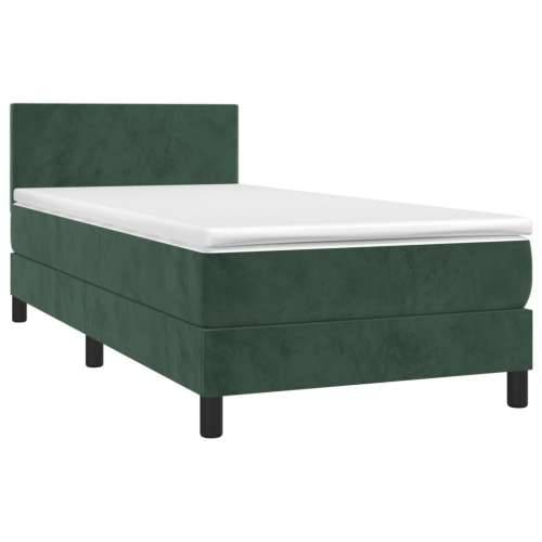Box spring krevet s madracem tamnozeleni 90x200 cm baršunasti - Tamnozelena 90 x 200 cm Gladak dizajn Cijena