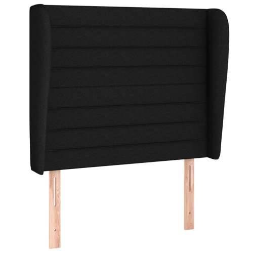 Krevet s oprugama i madracem crni 100 x 200 cm od tkanine - Crna 100 x 200 cm vodoravne pruge Cijena