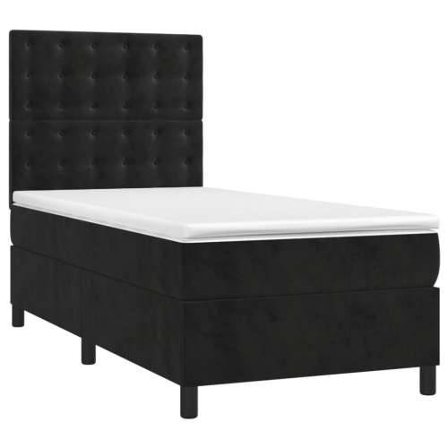 Box spring krevet s madracem crni 100x200 cm baršunasti - Crna 100 x 200 cm gumbi Cijena