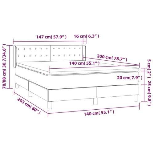 Krevet s oprugama i madracem svjetlosivi 140x200 cm baršunasti - Svjetlosiva 140 x 200 cm gumbi Cijena