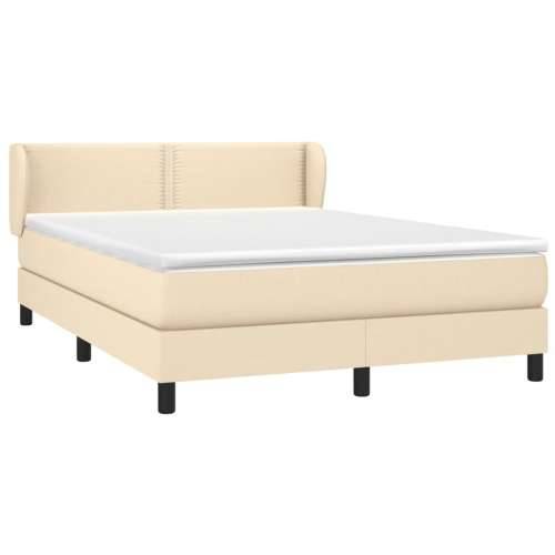 Krevet s oprugama i madracem krem 140 x 190 cm od tkanine - Krema 140 x 190 cm Obično s čavlima Cijena