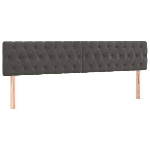 Krevet s oprugama i madracem tamnosivi 200x200 cm baršunasti - Tamno siva 200 x 200 cm Dizajn s gumbima Cijena