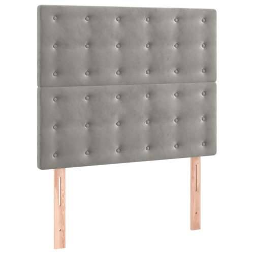 Box spring krevet s madracem svjetlosivi 100x200 cm baršunasti - Svjetlosiva 100 x 200 cm gumbi Cijena