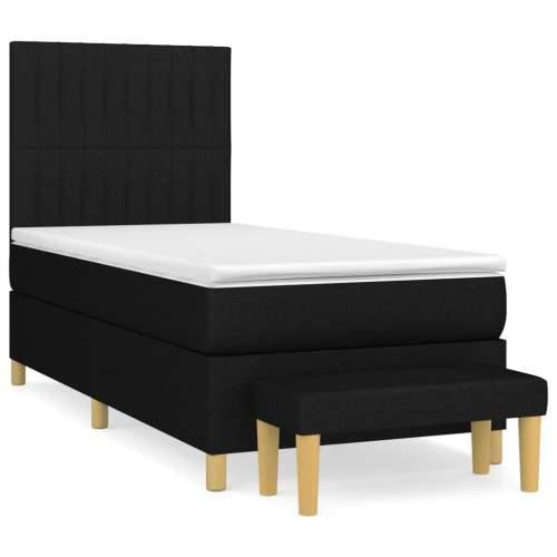Krevet s oprugama i madracem crni 90x200 cm od tkanine - Crna 90 x 200 cm Okomite pruge Cijena