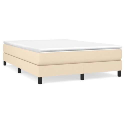 Krevet s oprugama i madracem krem 140 x 190 cm od tkanine - Krema 140 x 190 cm 25 cm Cijena