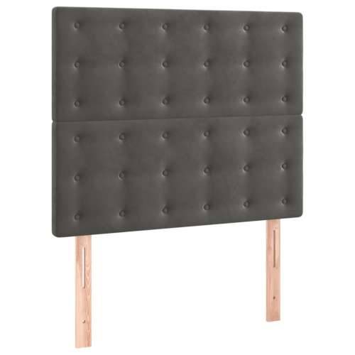 Box spring krevet s madracem tamnosivi 80 x 200 cm baršunasti - Tamno siva 80 x 200 cm gumbi Cijena
