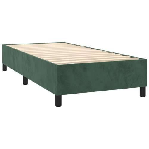 Box spring krevet s madracem tamnozeleni 90x190 cm baršunasti - Tamnozelena 90 x 190 cm Okomite pruge Cijena