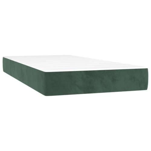 Box spring krevet s madracem tamnozeleni 90x190 cm baršunasti - Tamnozelena 90 x 190 cm Okomite pruge Cijena