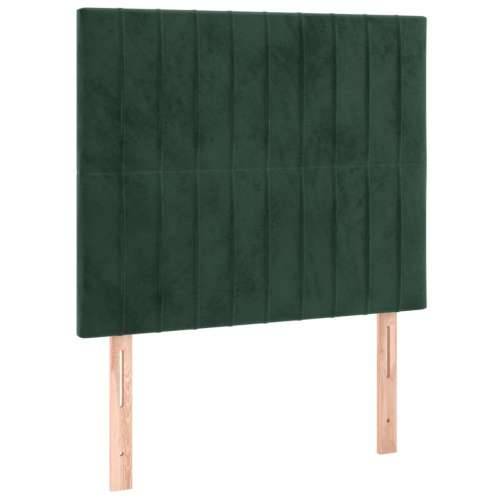 Box spring krevet s madracem tamnozeleni 90x190 cm baršunasti - Tamnozelena 90 x 190 cm Okomite pruge Cijena