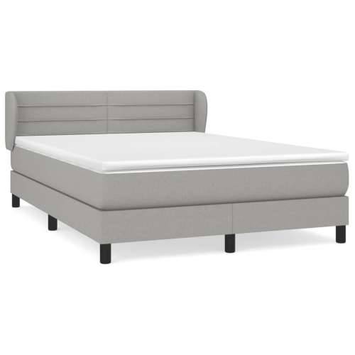 Krevet s oprugama i madracem svjetlosivi 140x190 cm od tkanine - Svjetlosiva 140 x 190 cm vodoravne pruge Cijena