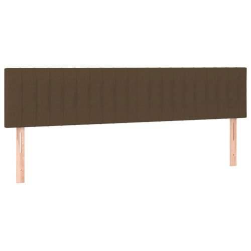 Krevet s oprugama i madracem tamnosmeđi 200x200 cm od tkanine - Tamno smeđa 200 x 200 cm Okomite pruge Cijena