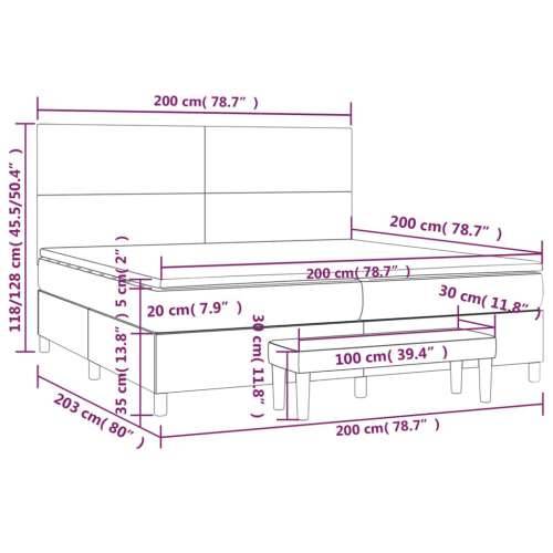 Krevet s oprugama i madracem plavi 200 x 200 cm od tkanine - Plava 200 x 200 cm Gladak dizajn Cijena
